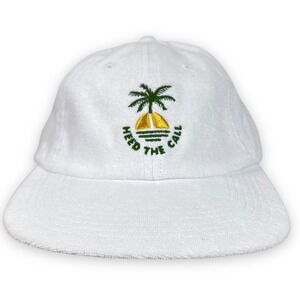 Howler Bros Sunset Palm Strapback‎ Hat White Terry Cloth Embroidered Logo Beach